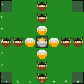 Irish Brandubh 7x7 board