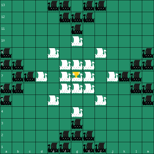 Sea battle tafl 13x13 board