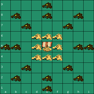 Sea battle tafl 9x9 board