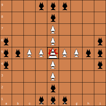 Saami Tablut 9x9 board